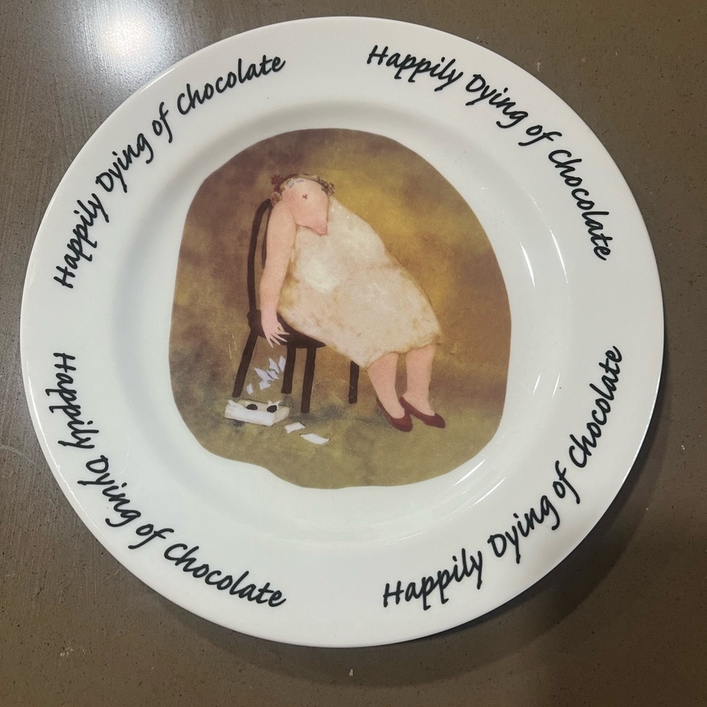 ✨Erika Oller happily dying of chocolate collectors plate✨